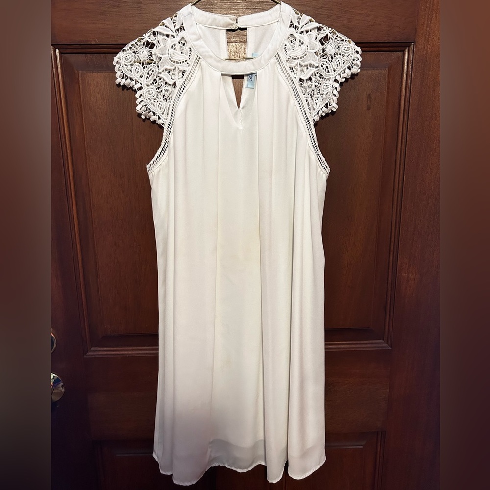 She + Sky White Lace Dress
